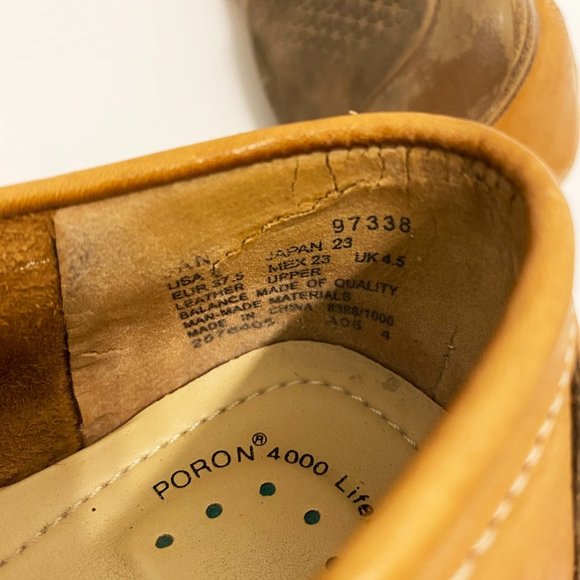 Leather Tan Loafers Slip-on Shoes Floral sz 6 - Picture 7 of 7